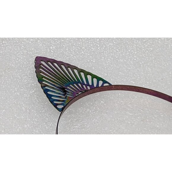 Metallic Rainbow Cat Ears Headband - Picture 3 of 4